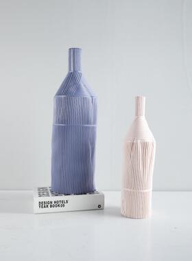 北欧风现代简约家居楞纸花瓶客厅玄关样板房酒店饰品摆件软装饰品