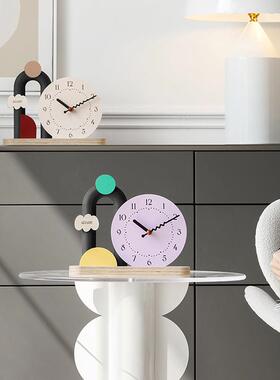 wozoom屋准奶油风家居装饰品桌面摆件客厅玄关电视柜酒柜创意座钟