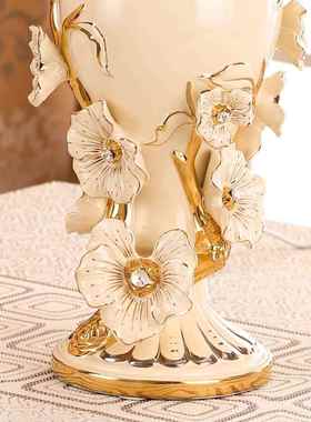 正品欧式陶瓷台灯卧室床头灯温馨浪实漫用欧品式客创厅家居装饰意