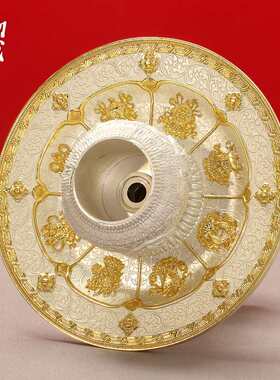 高脚供佛水碗藏式八吉祥供盘佛前供斋水果糕点贡盘托盘白瓷贡佛碗