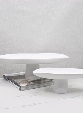 简约现代脂高脚果盘意桌创1客厅餐茶几树收纳托盘摆件样板间装饰