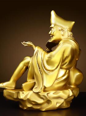 铜济公像纯黄铜济公活佛摆件降龙罗汉佛像道济和尚家用供奉家居饰