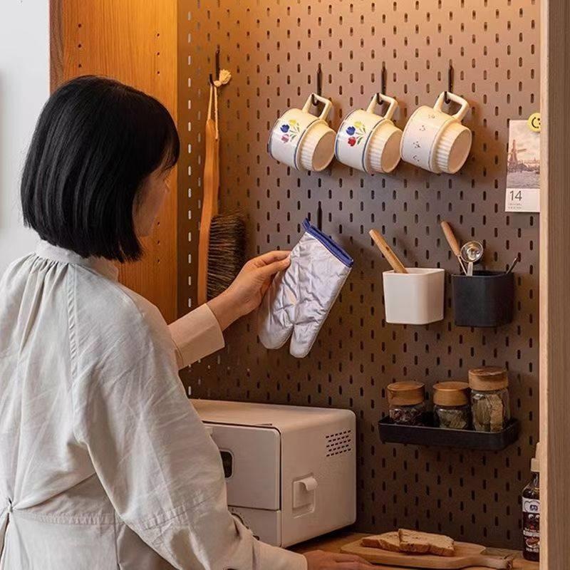 Dining cabinet hole board accessories hook holder high-end coffee storage rack universal hook storage box home