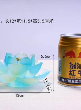 琉璃莲花香插摆件佛前供奉彩莲饰品客厅茶室居家礼佛装饰工艺礼品