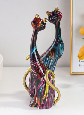 工艺品家居木纹油画情侣装饰摆件