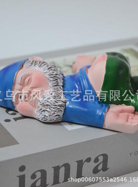 马逊矮人醉侏儒 创酒意小矮亚人装饰 花园雕像125648树脂工艺品雕