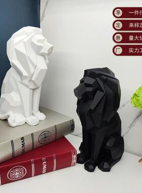 新款直销创意几何狮子树脂工艺品家居玄关客厅卧室电视柜个性装饰