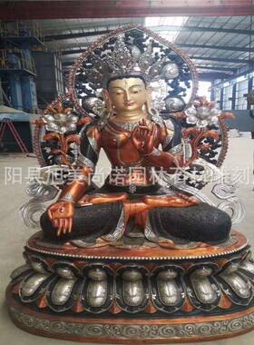 玻璃钢彩绘佛像寺庙喷金佛像菩萨金刚玻璃钢地藏王罗汉雕塑