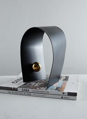简约现代黑色金球铁艺金属拱门创意艺术摆件样板房桌面装饰摆设