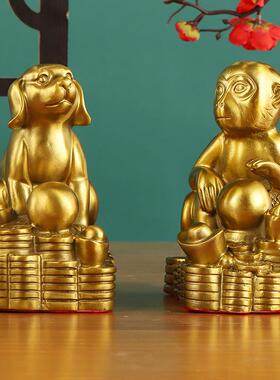 奇门化解命盘冲墓黄铜元宝羊摆件金钱羊领头羊丁己庚艮宫入墓门迫