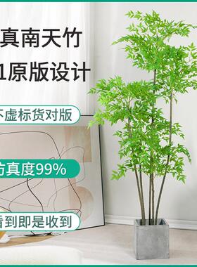 彷真南天竹落地盆栽家居绿植装饰 客厅沙发边人造植物摆件