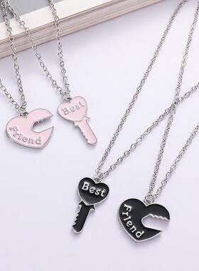 Best Friends Honey Love Couple Pendant Necklace 2 Pcs/ Set C