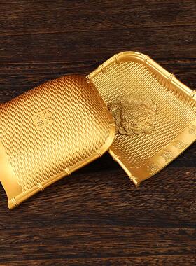 金簸箕招财进宝合金摆件新居家用室内客厅五谷丰登装饰工艺品摆件