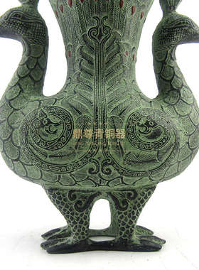 郑州仿古青铜器双凤杯凤尊和尊艺术品家居摆件桌面笔筒办公室装修