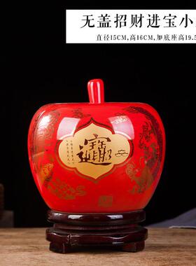 正品景用德镇陶瓷器花瓶黄色红色瓷瓶摆件家客家酒厅柜工艺品居装