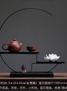 正品家居好物茶室装饰摆件铁艺博古现代约公办室茶柜简子架新中式