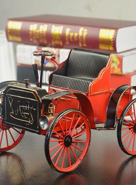 铁艺老爷车摆件橱窗陈列金属道具复古铁皮汽车模型家居用品