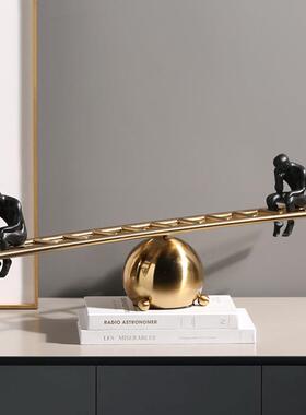 轻奢抽象几何合金摆件北欧家居装饰品客厅酒柜办公室书房摆件