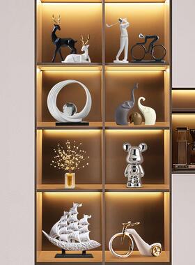 酒柜摆件客厅轻奢高档玄关办公室装饰品高级感小众背景布置工艺品