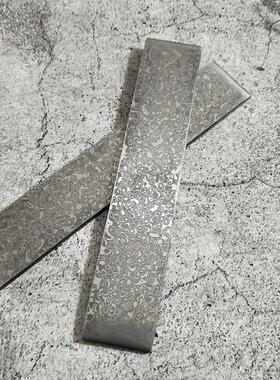 工厂锻打大马士革钢材锻打原材料刀条刀胚花纹钢条DIY已淬火