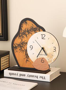 中古风桌面时钟摆件高级感小众新家氛围感好物客厅电视柜家居装饰