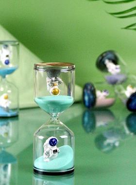 宇航员摆件沙漏计时器儿童10/15/30分钟时间管理创意流沙瓶太空人