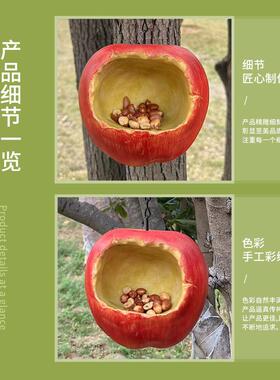 跨境厂家喂鸟器户外花园树脂摆件动物挂件装饰创意工艺品喂食器
