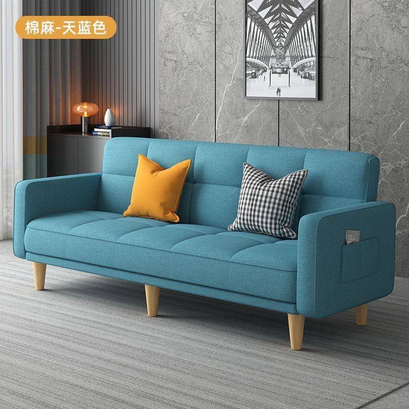 Multifunctional folding sofa bed dual-purpose fabric sofa simple single living room rental room folding bed lazy small apartment