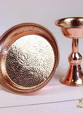 尼泊尔工艺红铜手工护发杯供水杯净水碗纯铜圣水杯供杯紫铜大小号