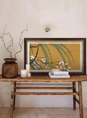 新中式茶室书房壁画酒店客厅装饰画日式玄关中国风民宿背景墙挂画