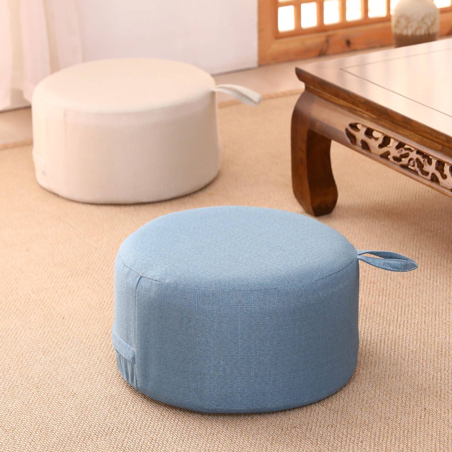 Linen fabric cushion round cushion floor bedroom living room floor balcony bay window futon floor cushion cushion linen cushion