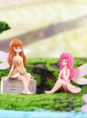 新款可爱花仙子微景观塑料园艺小摆件桌面DIY生日蛋糕装饰工艺品