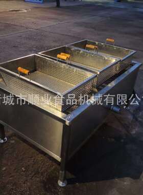 花生米油炸机小型鸡米花油炸机带提手手动翻筐油炸机山东厂家
