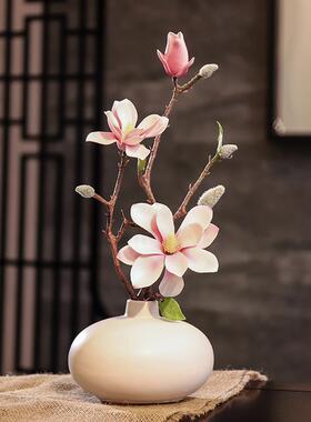 正品黑灰陶瓷花瓶假花摆件家居装饰品花现代客厅白彷真典雅兰摆玉