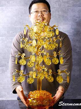 招财树摇钱树酒柜摆件开 业礼物轻奢高档招财新家搬家乔迁新居礼