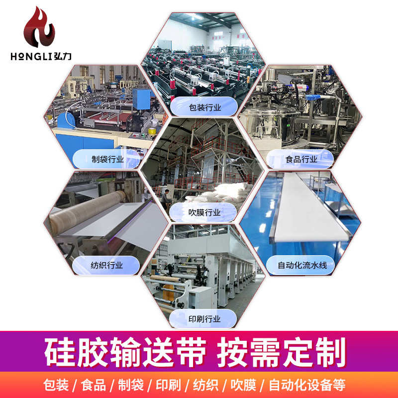 定制耐高温自封袋制袋机2层布抗拉5mm厚红色硅胶输送带无缝传动带 - 图3