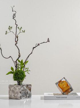 极简现代轻奢枯枝仿真花艺干花茶室民宿茶楼茶几桌面软装饰品摆件