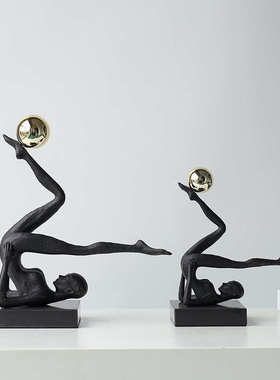 现代简约金属铸铁人物小摆件样板间客厅酒柜书房玄关电视柜装饰品