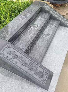 青石台阶石庭院防滑踏步石铺地门槛石自建房福字中式入户过门石板