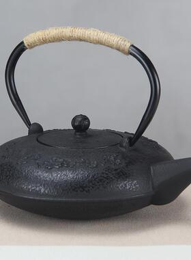 780ml扁形铸铁壶 花图案设计装饰软装毛坯房酒店大厅饰品茶室摆件