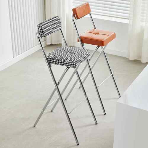 2025新款吧台椅子60cm靠背椅折叠高脚凳久坐不累厨房做饭专用凳子 - 图2