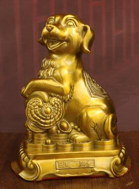 黄铜十二生肖鼠牛虎兔龙蛇马羊猴鸡狗猪摆件家居店铺招财吉祥物摆