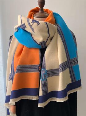 Style Faux Wool Scarf Set, Warm Knit Design For Fall &