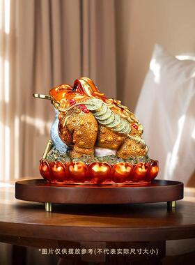 黄铜《八方来财金蟾》摆件客厅办公室收银柜台装饰品乔迁开 业礼