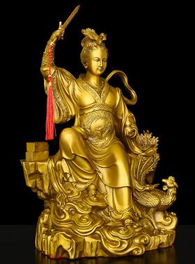 纯铜九天女神摆件九天玄圣九母娘娘铜像像天玄女VXC家居客厅办公