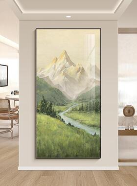 现代简约山景玄靠装饰画关客厅玄关-日挂画大气画高级感背有山壁