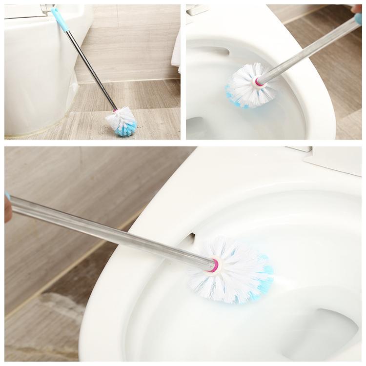 Stainless steel bathroom cleaning long handle sanitary wire brush