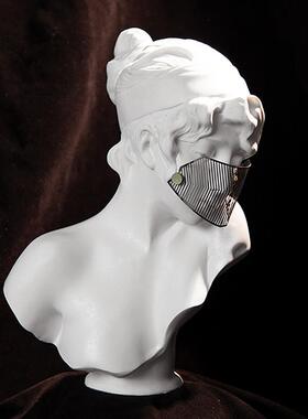 金属面罩少女雕像雕塑法式艺术轻奢摆件美容院医美高端装饰品大号