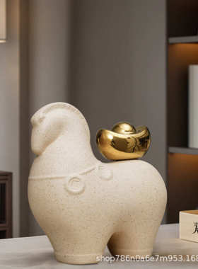 酒柜轻高档装饰品玄关马上桌面摆件电视柜工艺摆件有钱奢装饰客厅