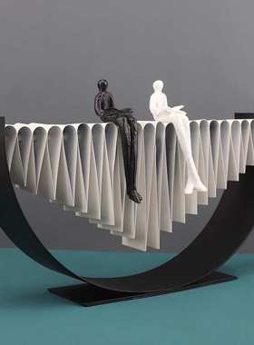 北欧简约金属创意艺术软装饰品家居样板间人物造型轻奢电视柜摆件